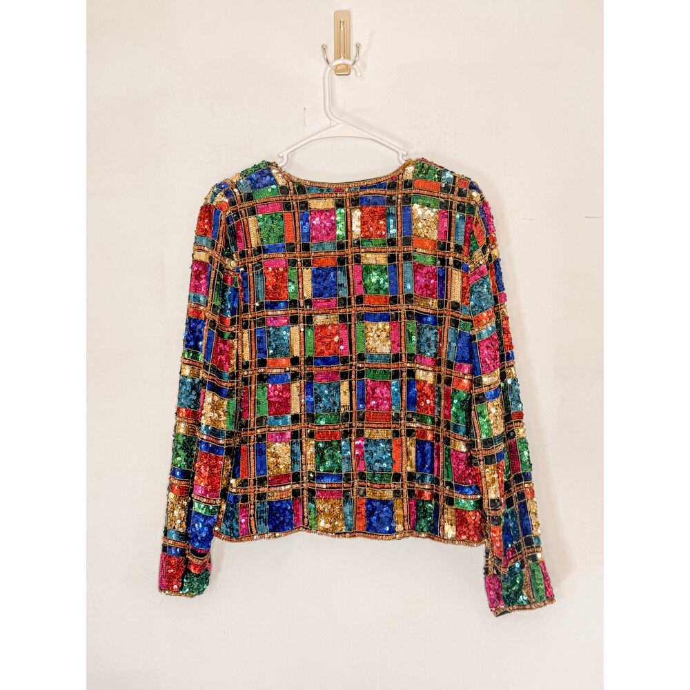 Crystal Creations Vintage Beaded Sequined Jacket Size Small - Picture 5 of 5
